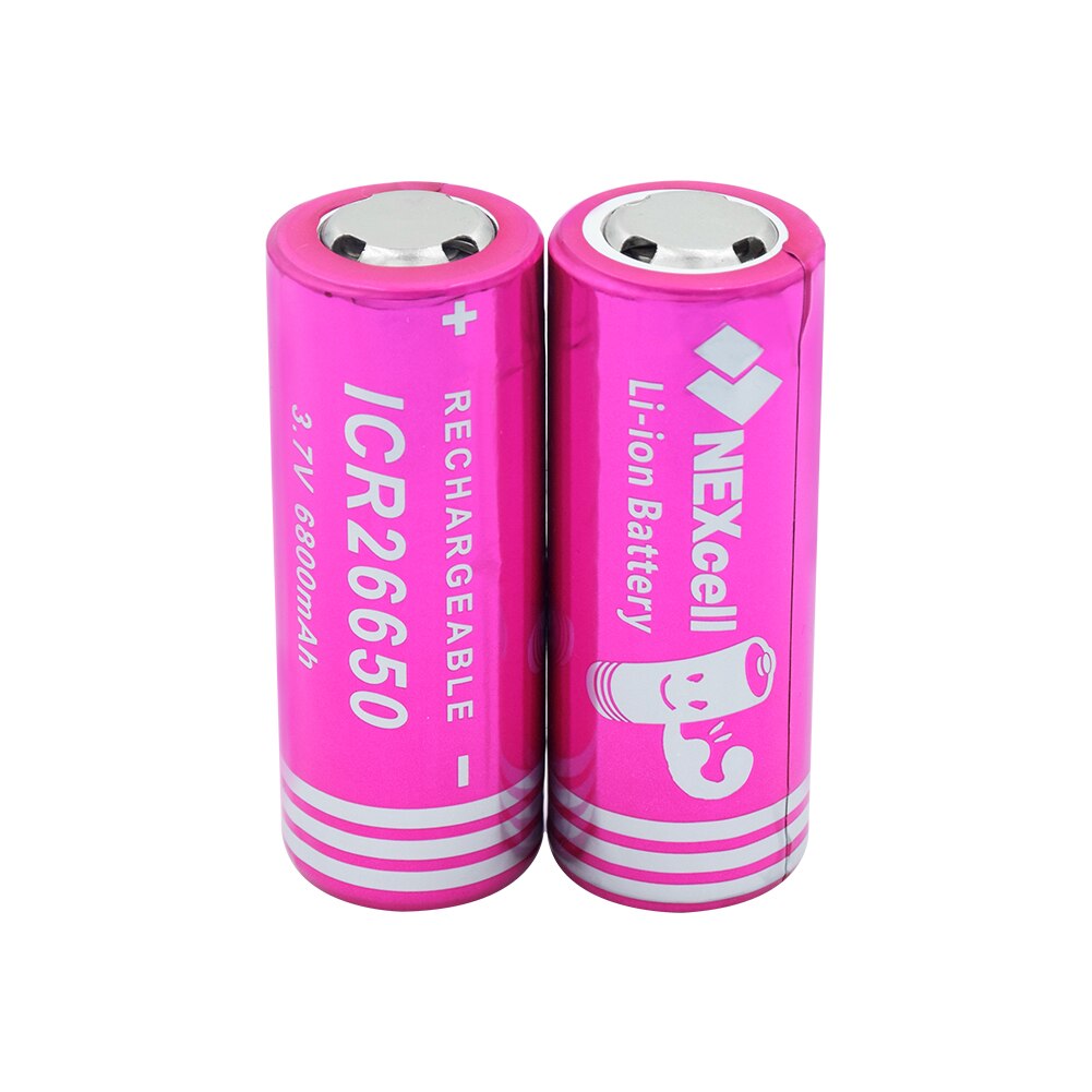 1/2/4 pièces 3.7v Volt ICR 26650 6800mAh Lithium Ion Li-ion 26650 batterie Rechargeable pour lampe de poche LED lampe frontale: 2 pieces
