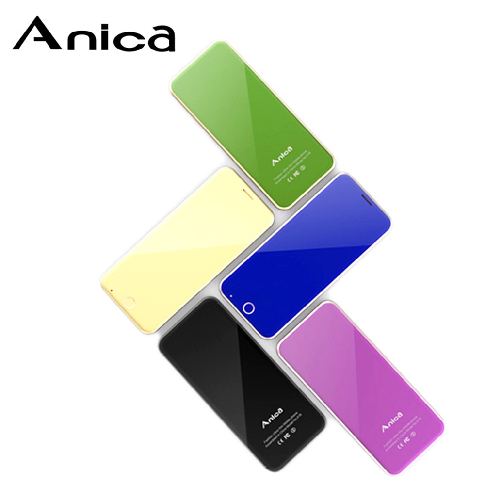 Anica A16 Mini Cell Phones, 1.54" Credit Card Size Bluetooth Dialer mini Celular Fone, Dual SIM big Sound Music Telefone Celular