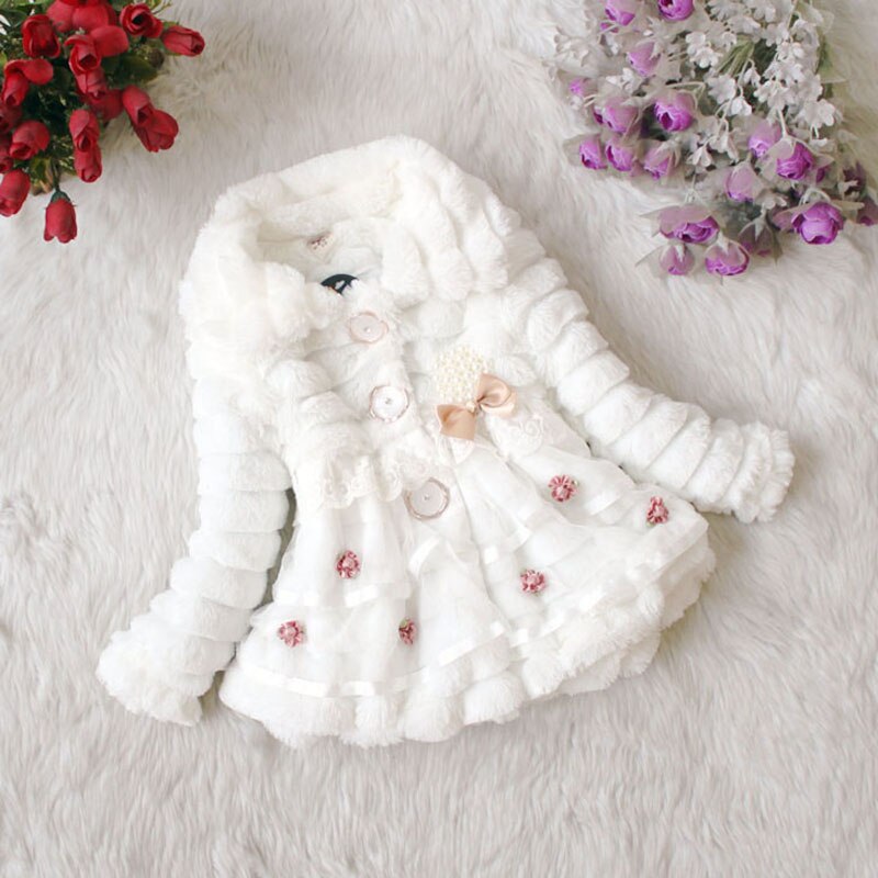 Winter Herfst Bovenkleding Faux Fur Kleding Meisjes Jassen Kinderen Jas: 3 / 7
