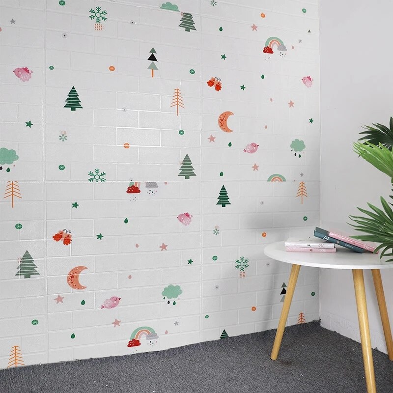 Cartoon 3D Wall Sticke,Cute Wallpaper,Kids' Ro... Grandado