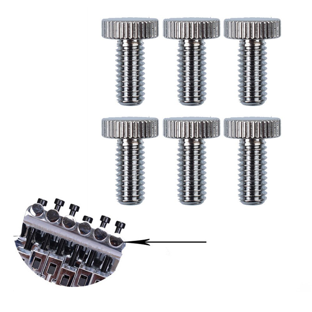 Tornillos de ajuste fino para puente de trémolo de guitarra eléctrica, tuerca de bloqueo de guitarra de 5mm, accesorios de pernos, 6 piezas