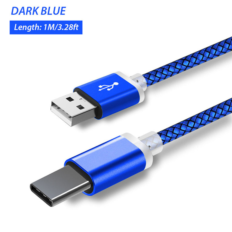 Cable de carga USB tipo C de 10mm de largo, conector extendido para Blackview BV9800/BV9600/Pro Oukitel K10000 Max, cargador de USB-C: Type c Cable only / Blue