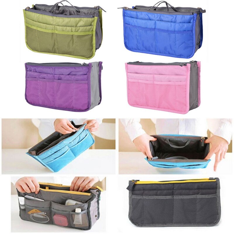 Urijk High Capacity Portable Useful Zipper Storage Bag Travel Handbag Women Cosmetic Storage Bag Organizer Makeup Casual