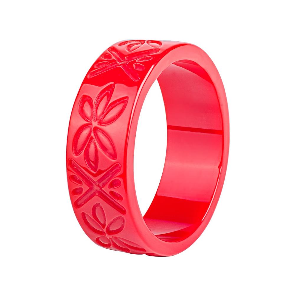 GuanLong Small Size Resin Carved Bangle Bracelets for: Red