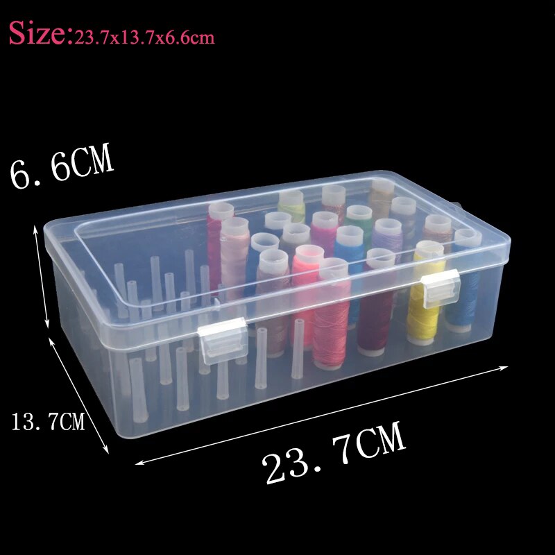 Transparent Thread Box Household Sewing Thread Storage Box Suitcase Container Craft Spool Storage Box