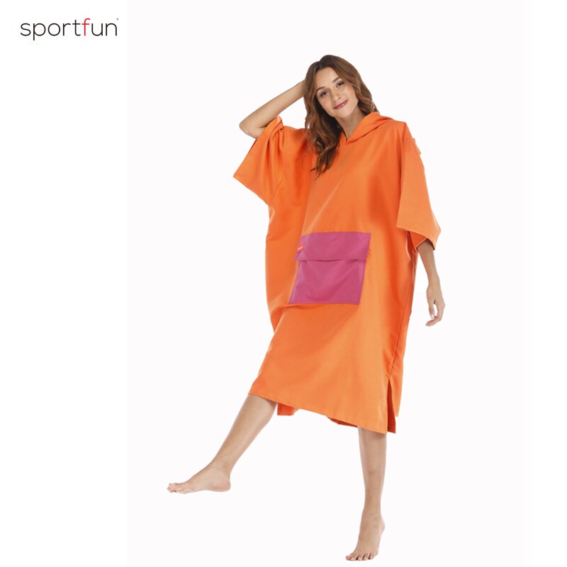 Microfiber Wetsuit Changing Robe Poncho with hood Quick Dry Hooded Towels for Swim Beach Surf Poncho Compact Lightweight
