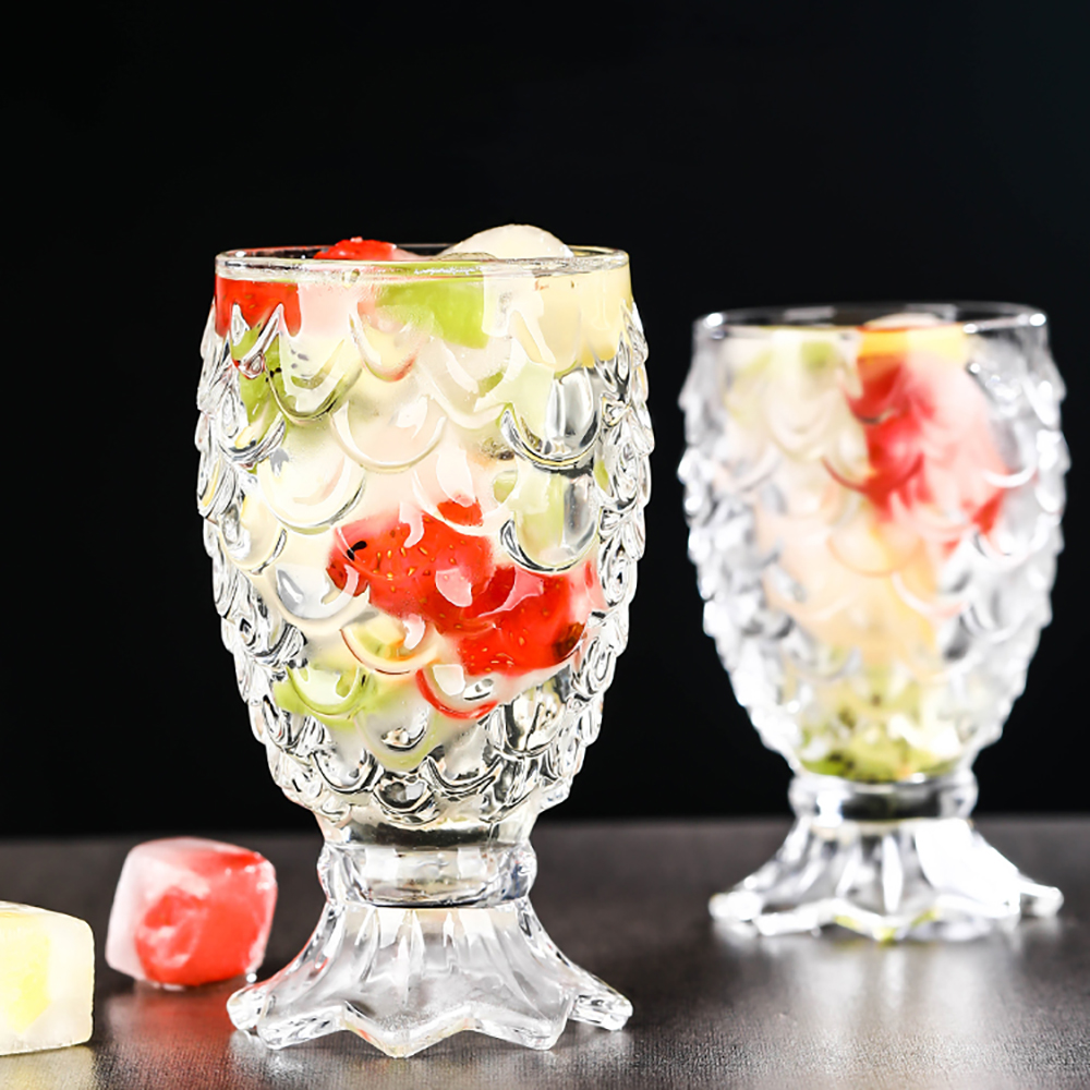 Preget fiskehalevin miljøvennlig kopp blyfri glasskrus gjennomsiktig juice cocktaildrikke konjakk dessertglass