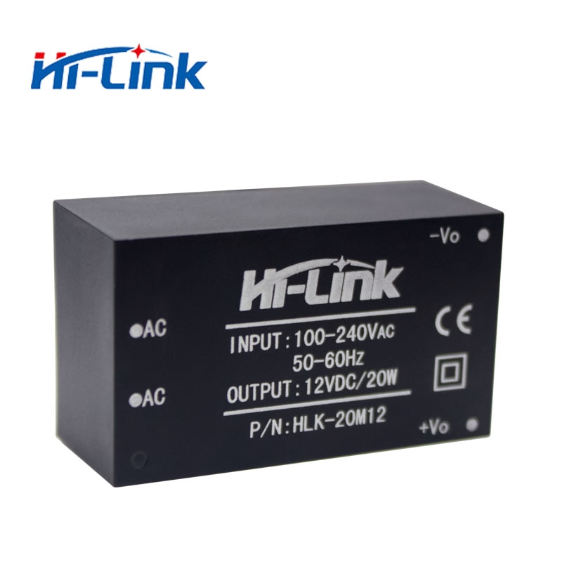 5 stk/parti hei-link hlk -20 m 12 220v 12v 20w ac dc kompakt isolert trinn ned strømforsyningsmodul