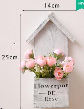 Vintage tre blomstervaser stilk blomsterpotter plantekasser vegghengende vase hjemmeinnredning smijernshåndverk: E