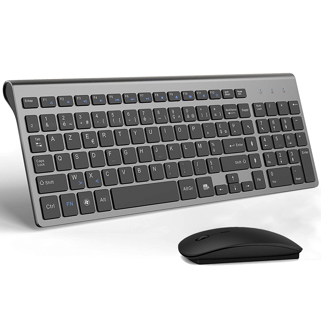 Franse Draadloze Azerty Layout Toetsenbord En Muis Combo Ultra Slim 2.4G Silent Compact Scissor Key Toetsenbord Voor Desktop Laptop: Default Title
