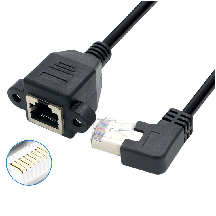 Cat6 Ethernet Cable RJ45 Right Angle UTP Network Cable Patch Cord 90 Degree Cat6a Lan Cables for Laptop Router TV BOX