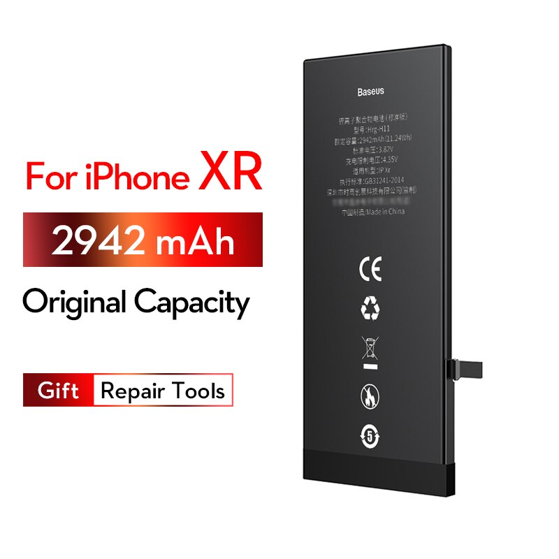 Baseus Phone Battery For iPhone X XS MAX XR High Originl Capacity Replacement Batteries with Free Tools