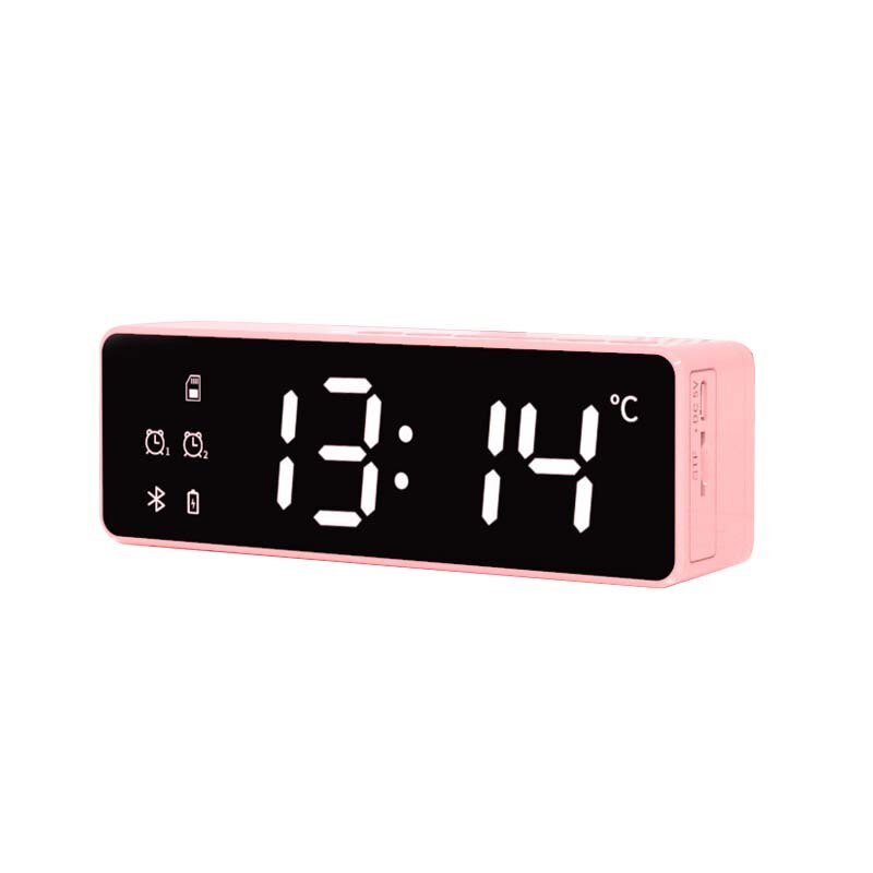 alarm clock bluetooth speaker With FM Radio Wireless Mini Portable Alarm Clock Speaker LCD digital table Clock decor: 3
