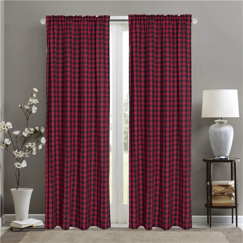Moden Stijl Plaid Verduisterende Gordijnen Katoen En Polyester Stof Gordijnen Voor Woonkamer Slaapkamer Keuken Window Home Decoratie