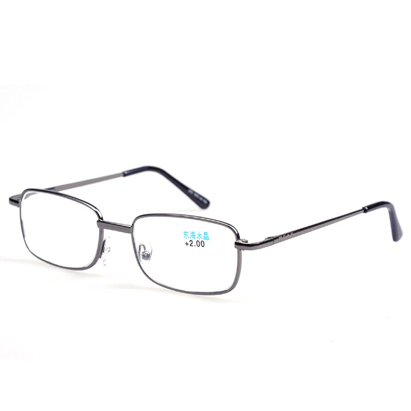 Metal Frame Reading Glasses Relieve Visual Fatigue Presbyopic Glasses Ultralight Clear Optical Glass Lens Parents Eyeglasses: +100