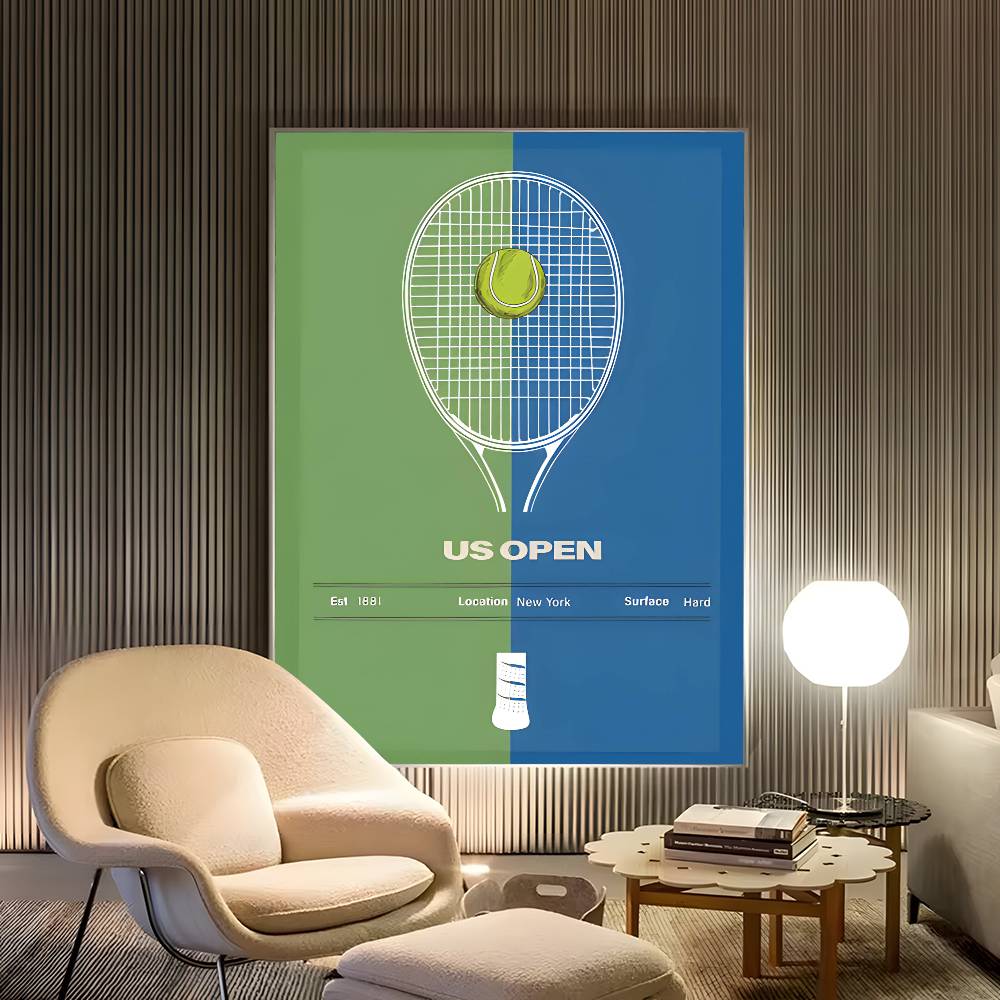 Plakaty Tenisowe zatrzasnąć seria wielki Tenis HD Samoprzylepne Wodoodporne Dekoracje Ścienne robić Salonu, Sypialni, Baru, Estetyczne: Średni / Różowy