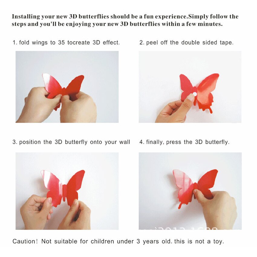 12pcs/set Mirror Silver 3D Butterfly Wall Stickers Party Wedding Decor DIY Home Decorations Butterfly Fridge Decal