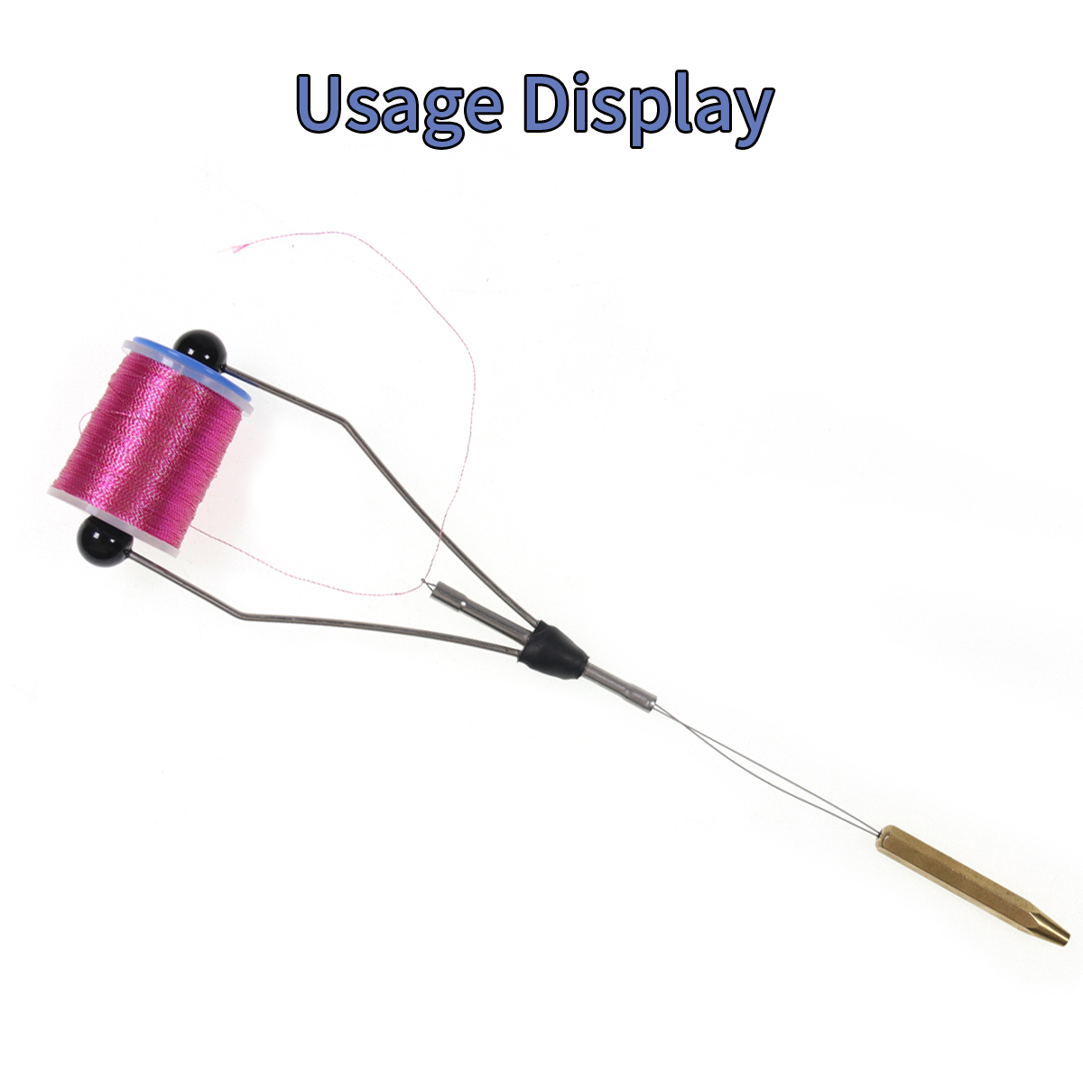 Wifreo fly tying tool bobbin threader with half hitch brass handle thread threading brass bodkin fly Fishing Tools