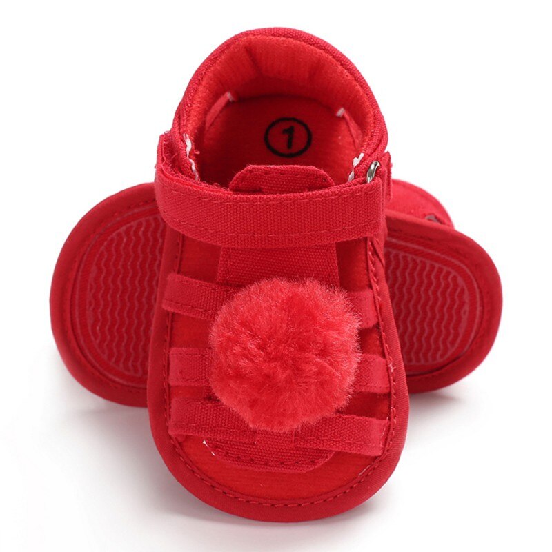 Baby Shoes Baby Sandals Listing Summer Newborn Girls Cute Hollow Hair Ball Princess Sandals Anti-skid Shoes 0-18M A