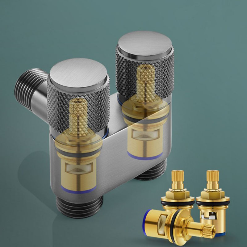 Zinc Alloy Angle Valve Wall Mount Toilet Washing Machine Tap One In Two Out Water Cleaning Faucet Bathroom Toilet Accessories