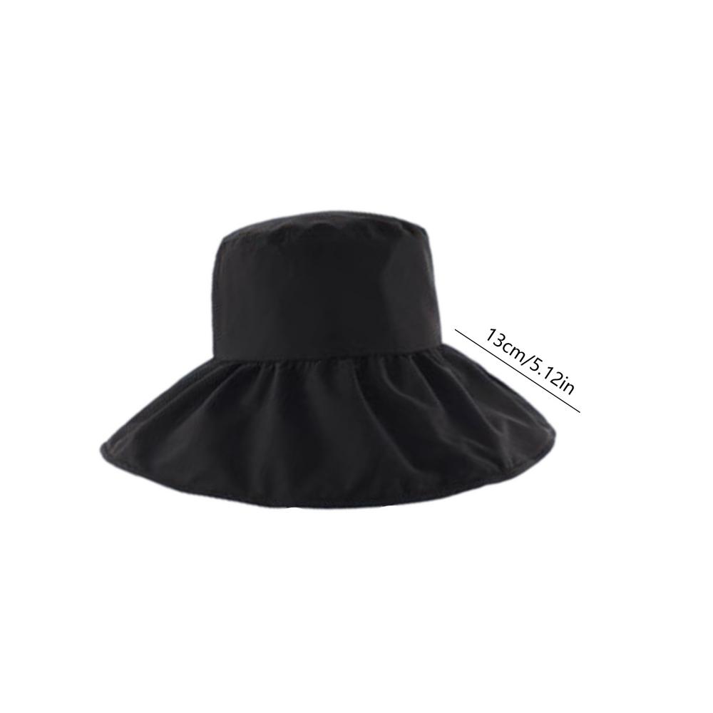 Beach Sun Visors Foldable Sun Protection Hat For Women Summer Wide Brim Hats Breathable For Seaside Swimming Pool: black