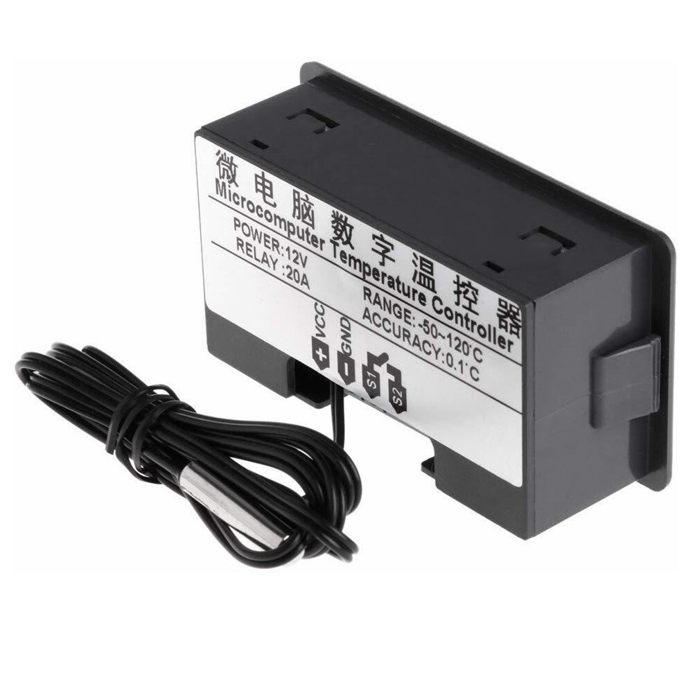 W3230 12V 24V AC110-220V Probe line 20A Digital Temperature Control LED Display Thermostat With Heat/Cooling Control Instrument