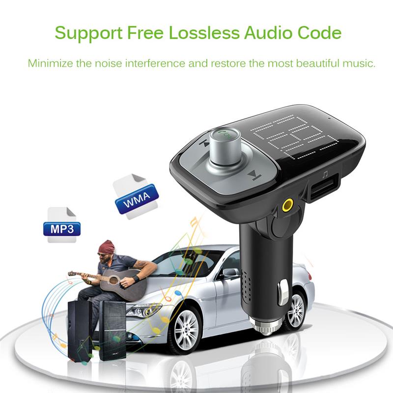 Large Screen Bluetooth FM Transmitter Handsfree 2 USB Charger Car Kit MP3 Player FM Radio Music Transmitter Modulator