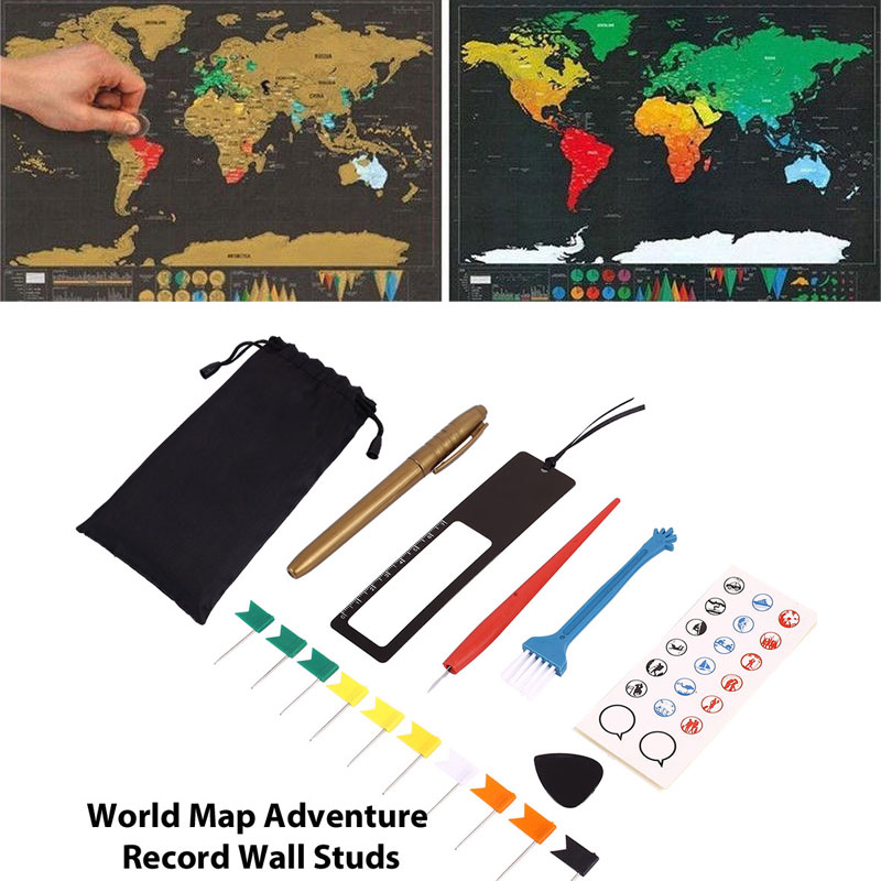 DIY 8pcs/Bag Scratch Pen Set Scratch Map Tool Set Markers Stickers for Scratch Maps Accessories Toys Adventure Maps Tools