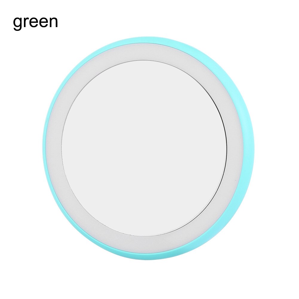 Espejo portátil de mano para maquillaje, espejo Led para damas, espejo de mano cosmético y espejos LED de viaje con sensor de belleza para chicas: GREEN LED