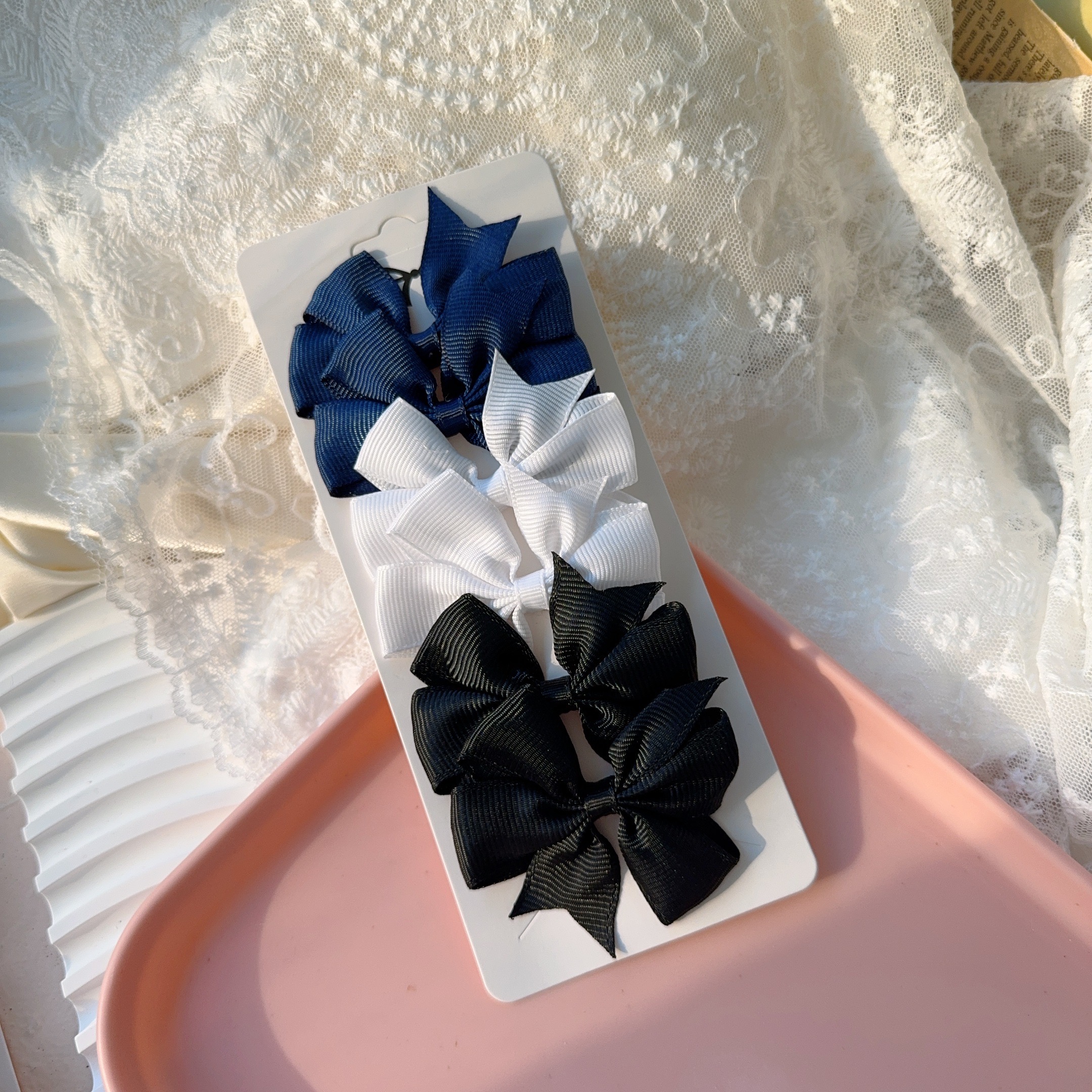 6-10 Uds. Pinzas para el cabello con lazo bonito para niñas, pinzas para el pelo con lazo colorido, pasadores hechos a mano, accesorios para el cabello para niños: Lavanda