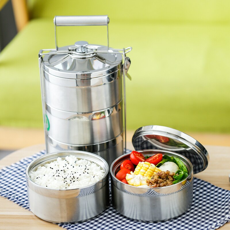 Thermos Food Container Lunch Box Stainless Steel 1.4L 2.1L 2.8L School Bento Box Storage Portable Lunchbox Dinnerware