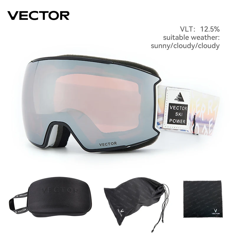 OTG Ski Goggles Snow Glasses Men UV400 Anti-fog Coatings Snowmobile Snowboard Skiing Women Sunglasses Outdoor Winter Sport: WHITE
