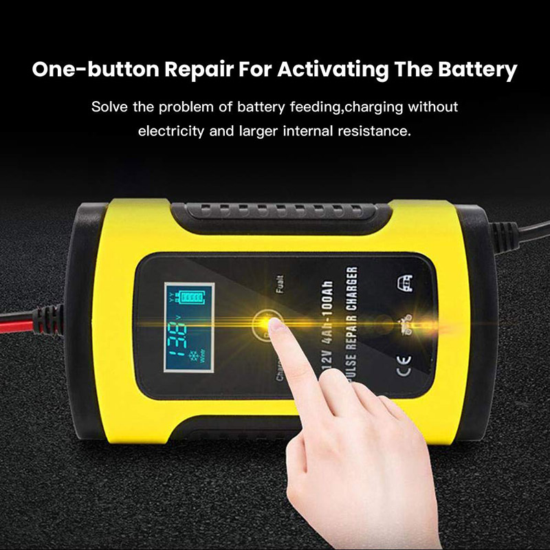Batterioplader bil 12v bil batterioplader power puls reparation opladere oplader bilbatteri lcd display oplader til bilbatteri