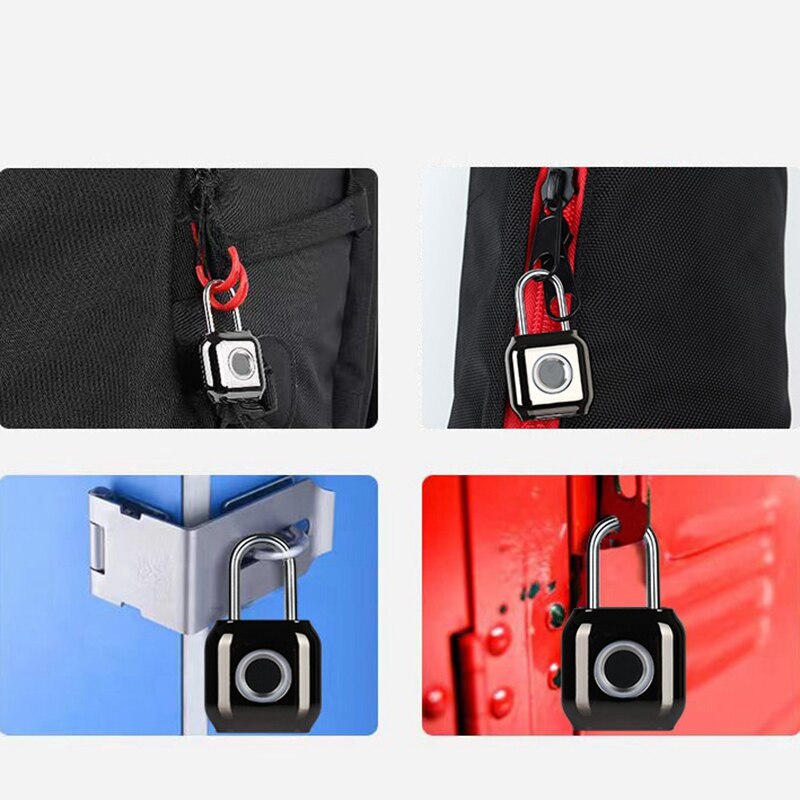 Smart Fingerprint Lock USB Rechargeable Waterproof IP66 Fingerprint Padlock Door Luggage Lock