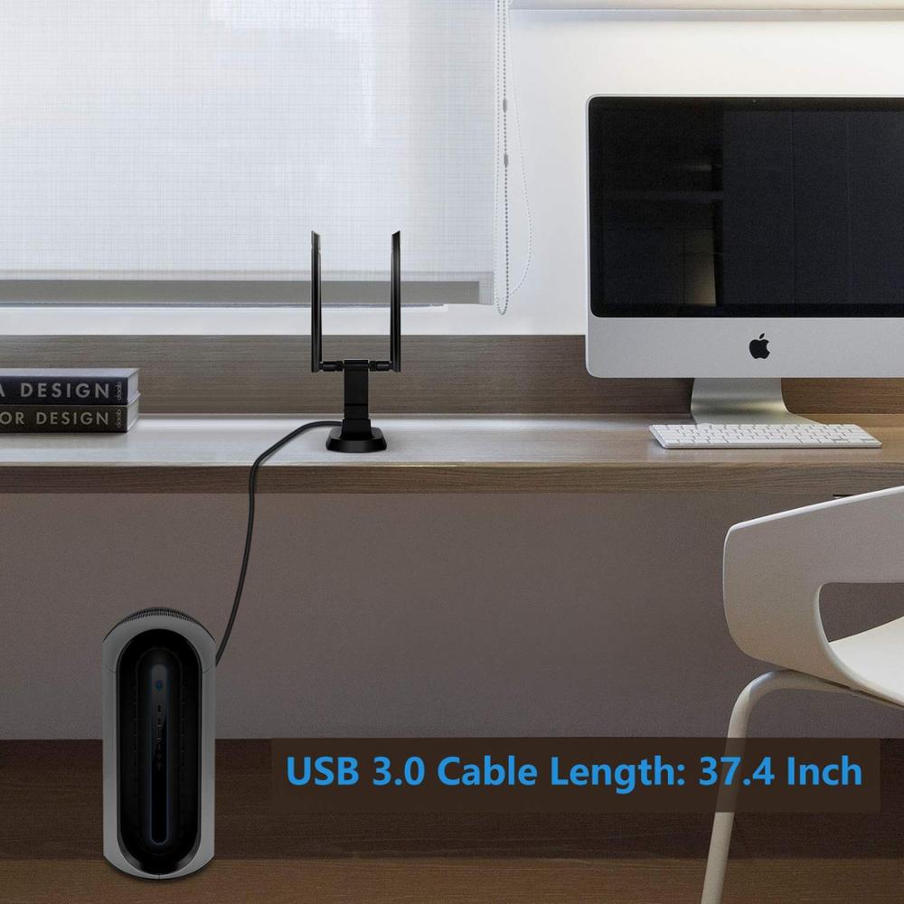 1200Mbps WIFI adaptateur USB double antenne USB 3.0 carte réseau 5Ghz sans fil adaptateur pour ordinateur portable Win 7/8/10 Linx2 MAC OS Vista