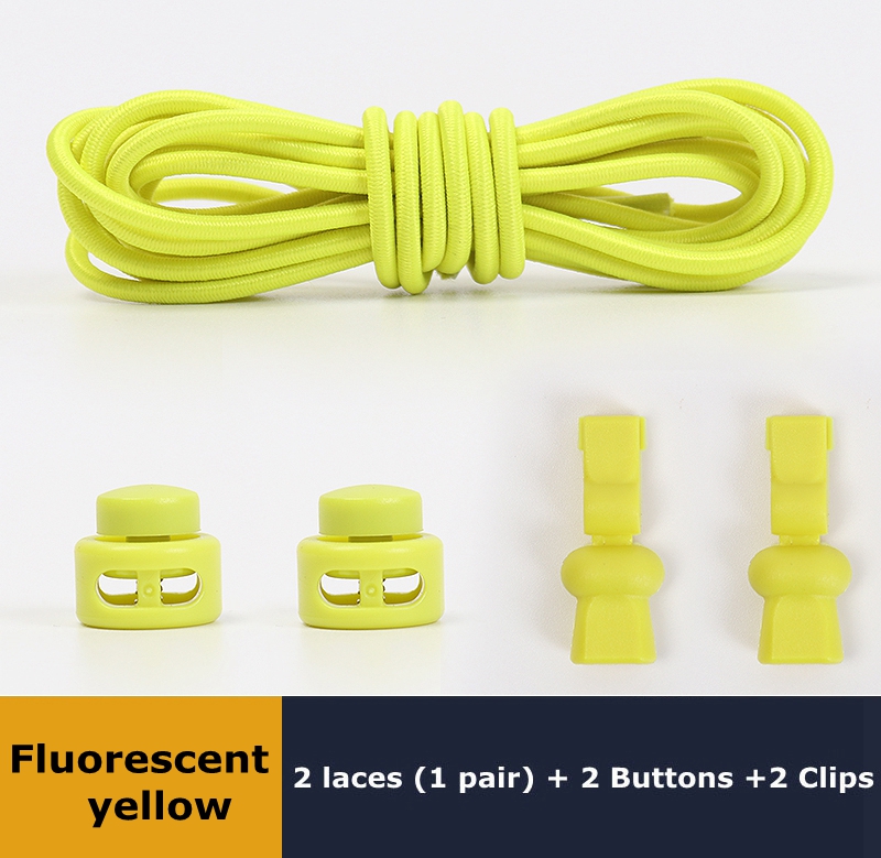 No Tie Shoelaces Round Elastic Shoe Laces Plastic Snap Lock Suitable For All Shoes Adult Children Walking Sports Lazy Lace