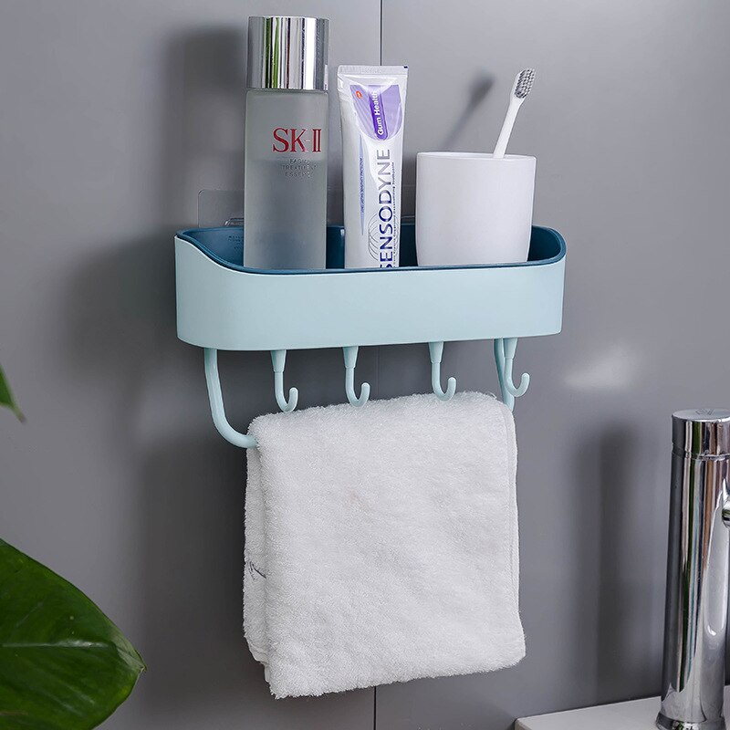 Bathroom Accessories Storage Shelf Towel Rack Organizer And Storage Mounted Kitchen Shelves Shower Tray Washroom Suppliers: Light Blue