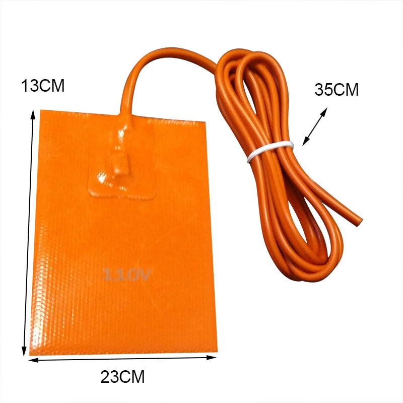 12V Car Engine Oil Pan Sump Tank Heater Pad 13*23CM Silicone Electric Oil Heating Pad NO Plug
