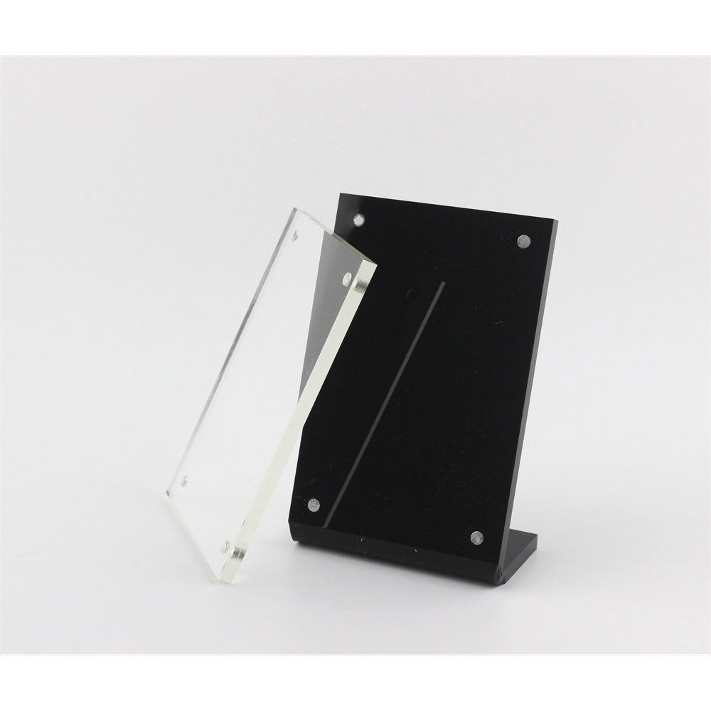 6*9cm Upright Clear Acrylic Magnetic Label Holder Stand L Shape Poster Banner Menu List Frame Advertising Black Sign Display