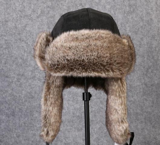 Seizoen Korting Pu Lederen Faux Fur Aviator Russische Ushanka Hoed Voor Ernstige Expedities Winddicht Warm Fit Mannen Vrouwen 56- 61 Cm