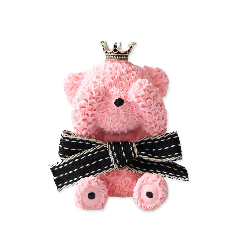 Wnętrze automatyczny wyświetlacz deski rozdzielczej ozdoby miś ornament ekologiczny zapach gipsowy odświeżacz powietrza uchwyt samochodowy widżety: różowy niedźwiedź