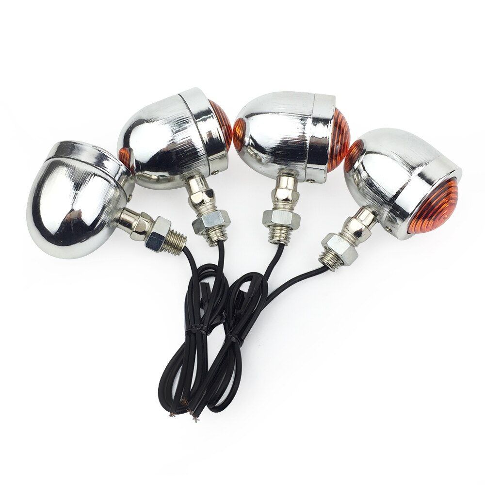 4x Universal Motorcycle Bullet Richtingaanwijzer Lamp Amber Motorbike Blinker Light Moto Voor Harley Cafe Racer