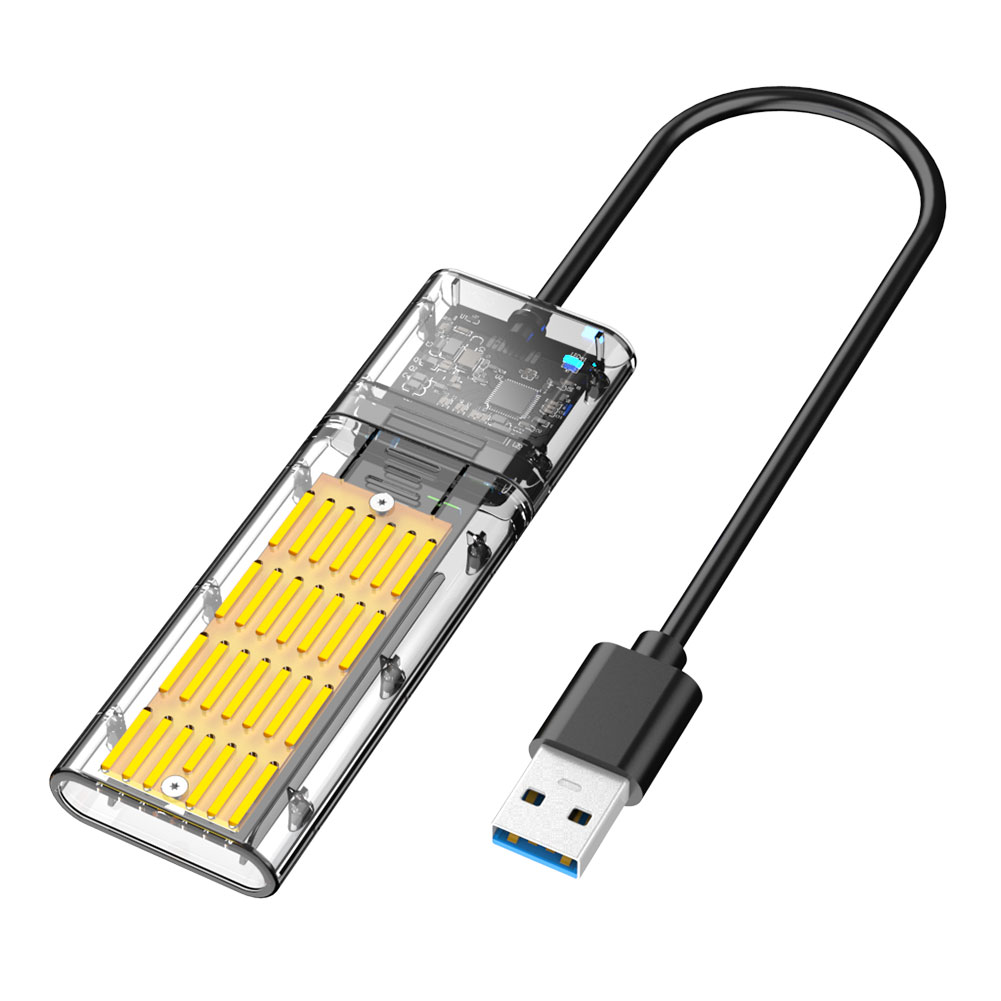 M2 ssd-fodral sata-chassi m .2 to usb 3.0 gen 1 5 gbps ngff sata b nyckel ssd-adapter mobil hårddisk disklåda: Guld-