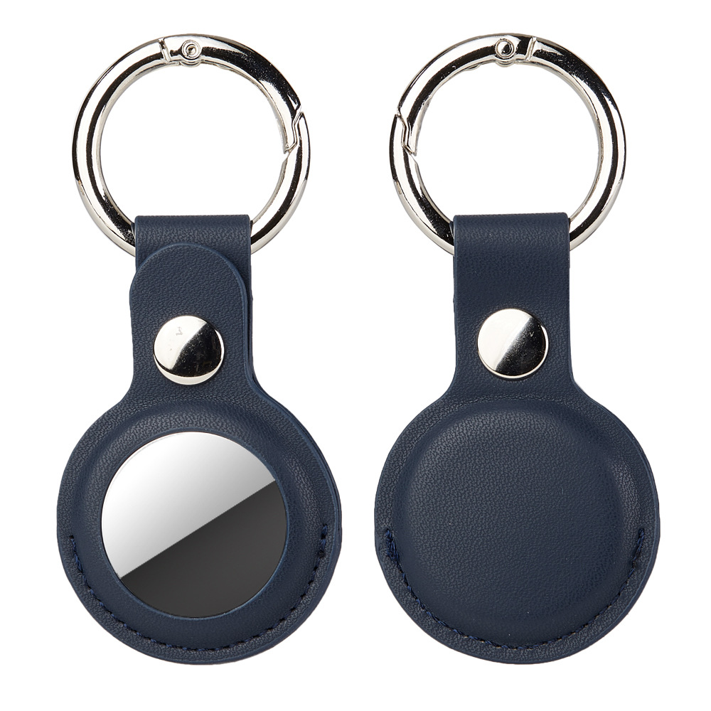 Læder airtag holder til apple airtag etui air tag nøglering etui beskyttende cover shell tracker anti-ridse: 3
