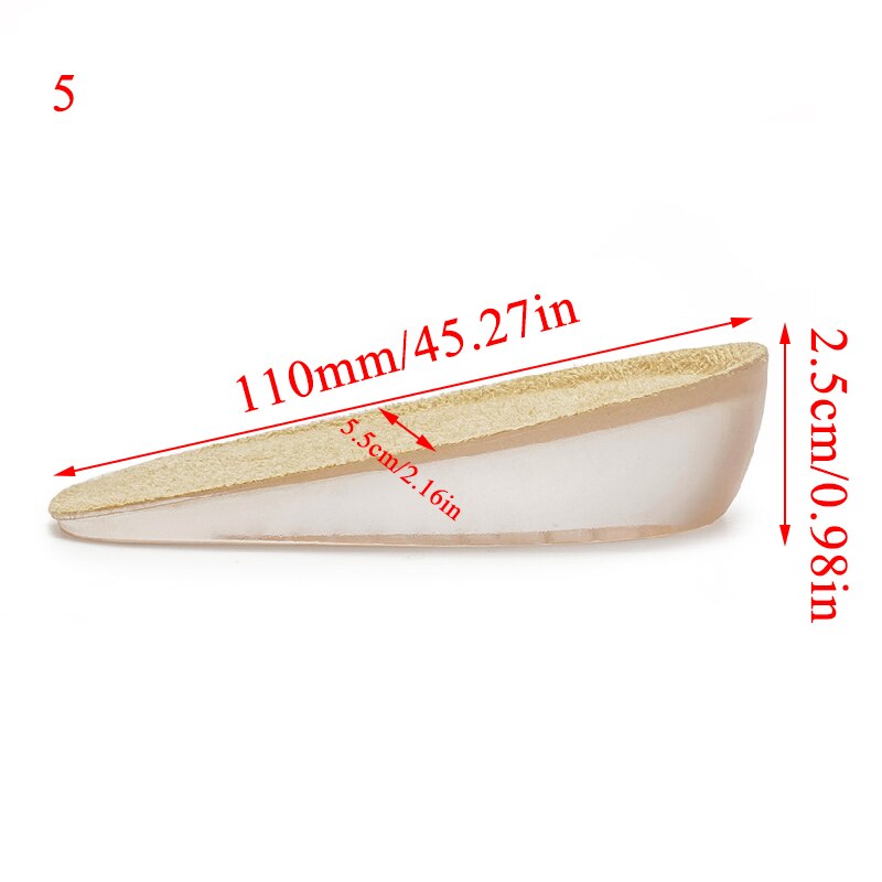 Plantillas de aumento de altura Unisex, 1,5/2,5/3,5 CM, plantillas de Gel suave, insertos para zapatos más altos, , 1 par