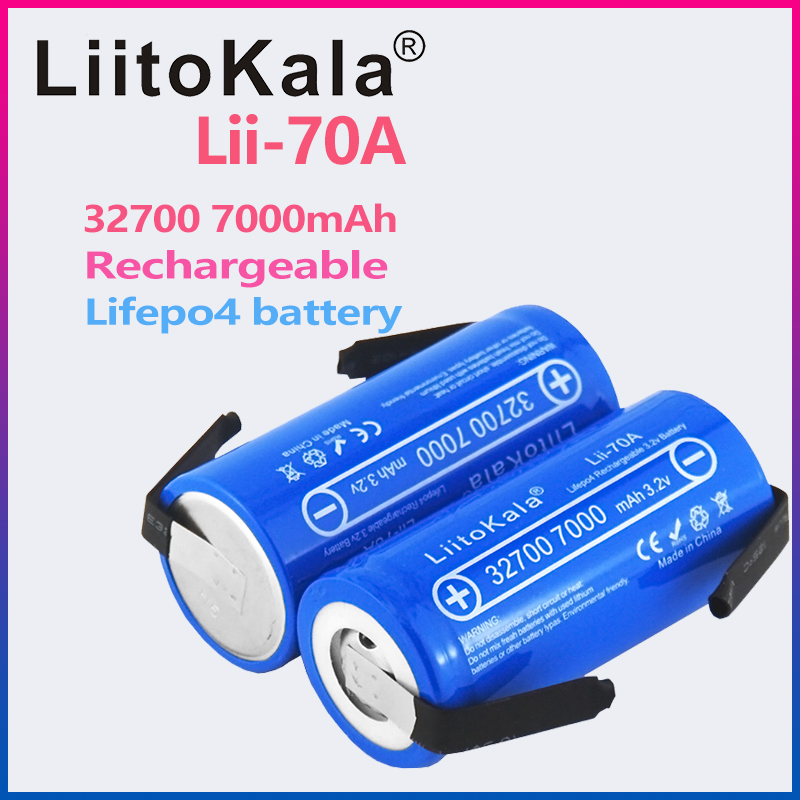 3.2V LiitoKala 32700 7000mAh Lii-70A LiFePO4 bateria 35A ciągłe rozładowanie maksymalnie 55A bateria o dużej mocy + niklowe arkusze