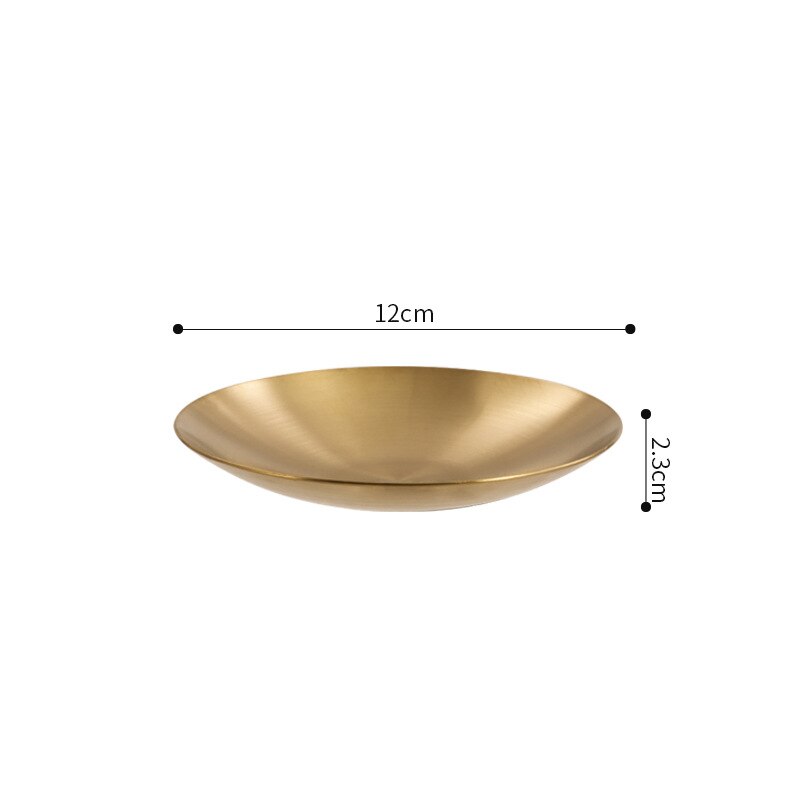 1Pc Stainless Steel Round Sauce Dish Seasoning Plate Kimchi Bowl Korean Soy Dish Snack Dessert Dishes Kitchen Supplies