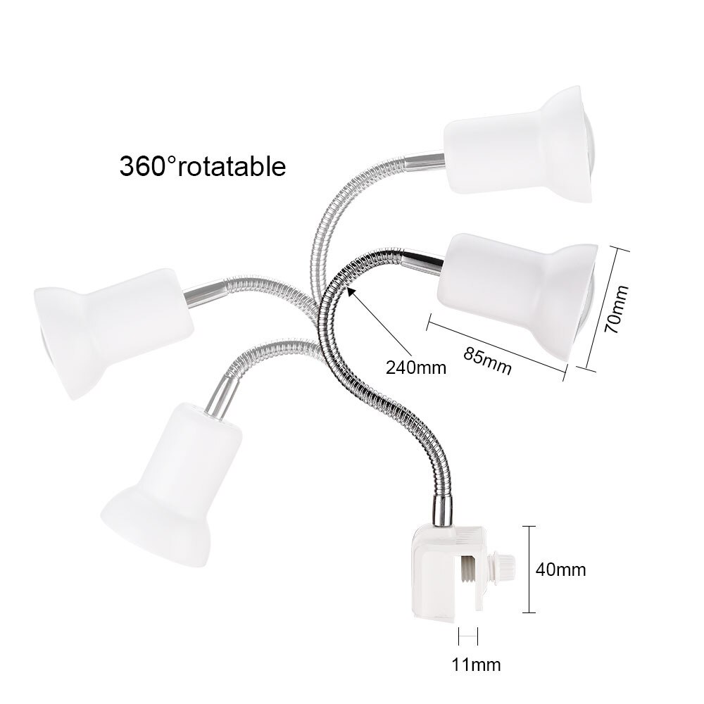 25/50/75W Aquarium Infrarood Verwarming Voor Turtles Lamp Reptielen Verwarming Licht Ceramices Socket 360 Draaibare Klem 11Mm Geknipt Tan