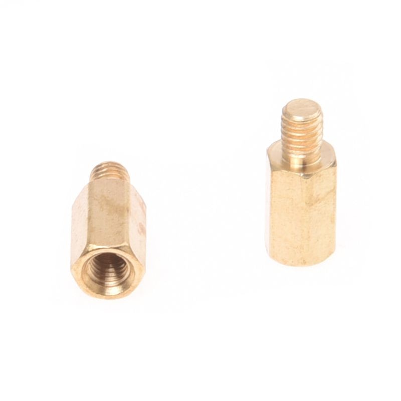 M3 Male x M3 Female 8mm Long Hexagonal Brass PCB Standoffs Spacers 50 Pcs