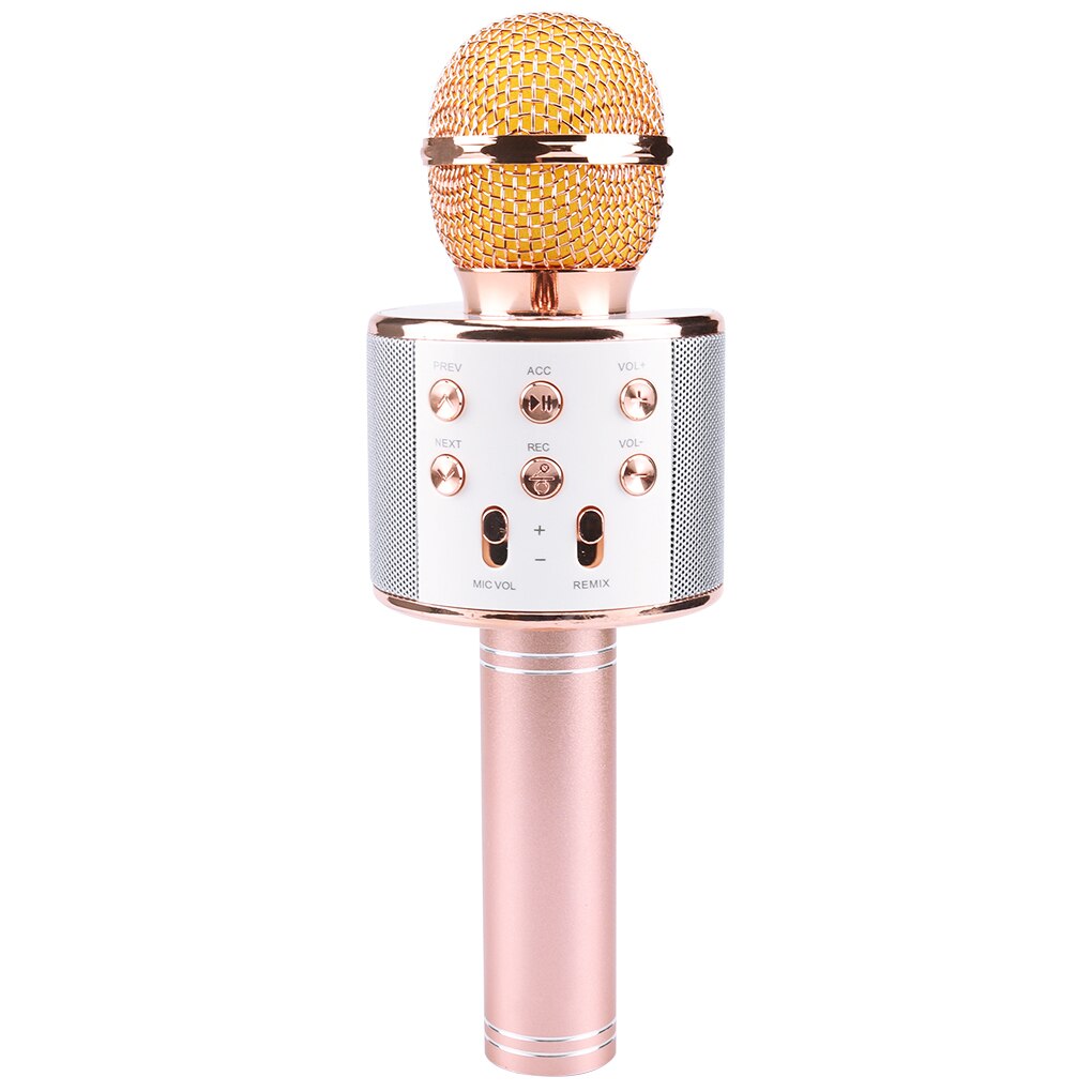 WS858 Wireless Usb Microphone Condenser Karaoke Mic Bluetooth Stand Radio Mikrofon Studio Recording Studio: Rose gold